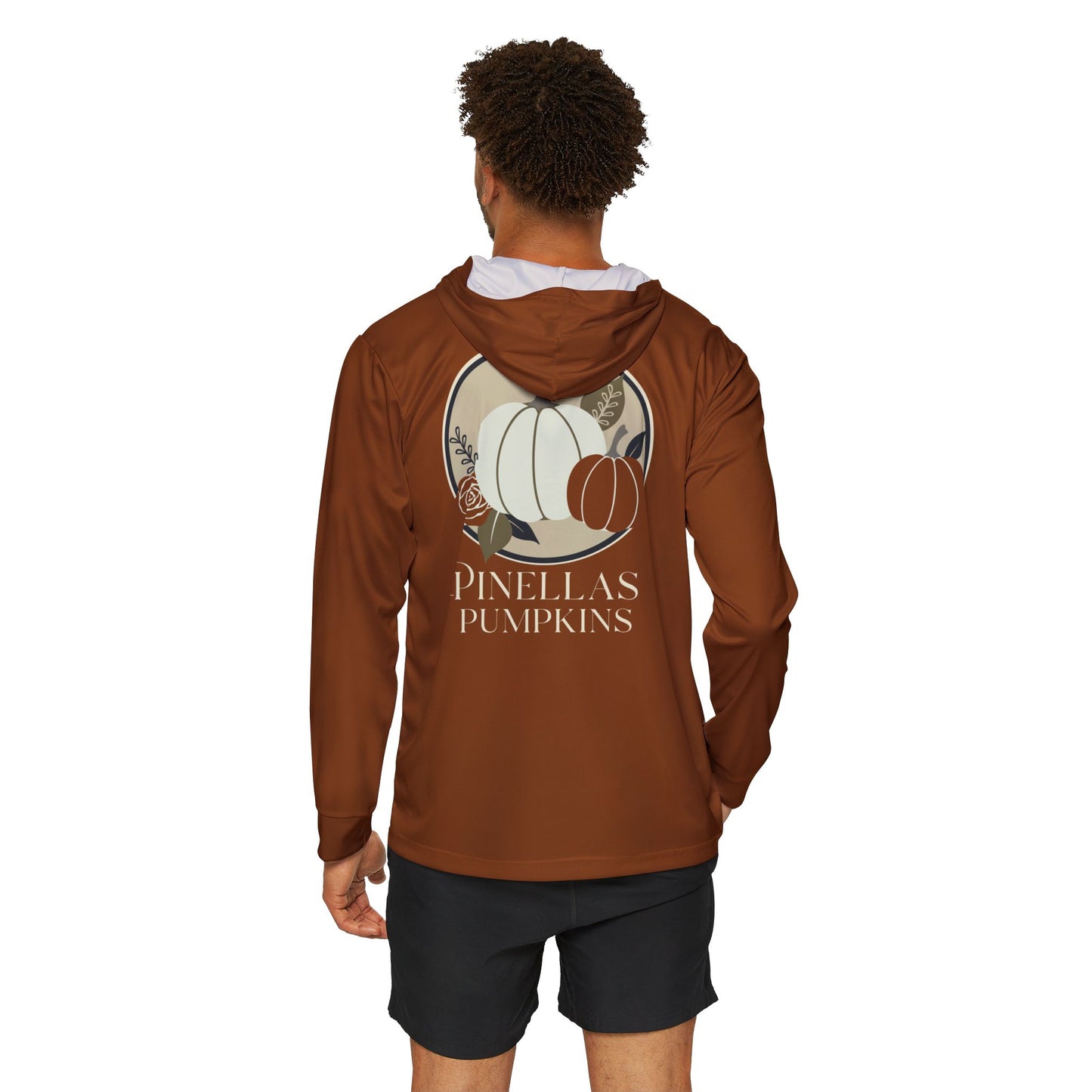 Orange Men's Warmup Hoodie - Pinellas Pumpkins Logo