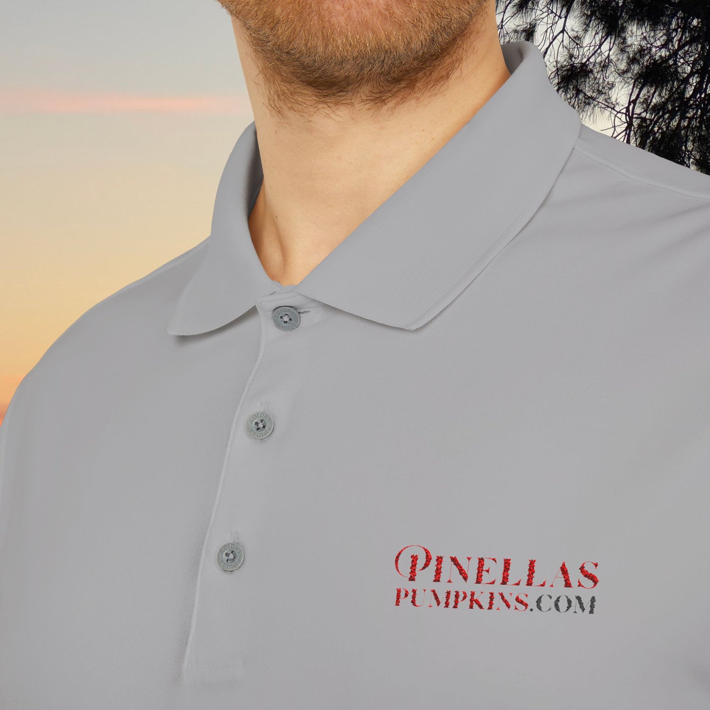 Light adidas Polo Shirt - Pinellas Pumpkins Logo Design