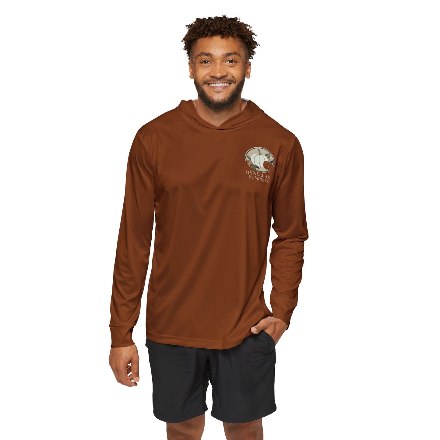 Orange Men's Warmup Hoodie - Pinellas Pumpkins Logo