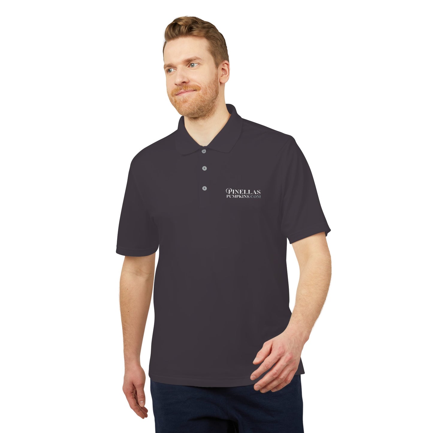 Dark adidas Polo Shirt - Pinellas Pumpkins Logo Design
