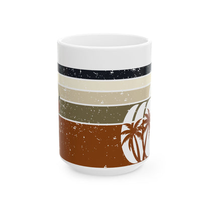 Mug - Palm Tree Pumpkin Fall Vibes Florida-Style Ceramic Mug (11oz, 15oz)