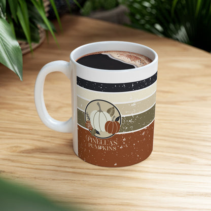 Mug - Palm Tree Pumpkin Fall Vibes Florida-Style Ceramic Mug (11oz, 15oz)