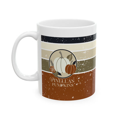 Mug - Palm Tree Pumpkin Fall Vibes Florida-Style Ceramic Mug (11oz, 15oz)