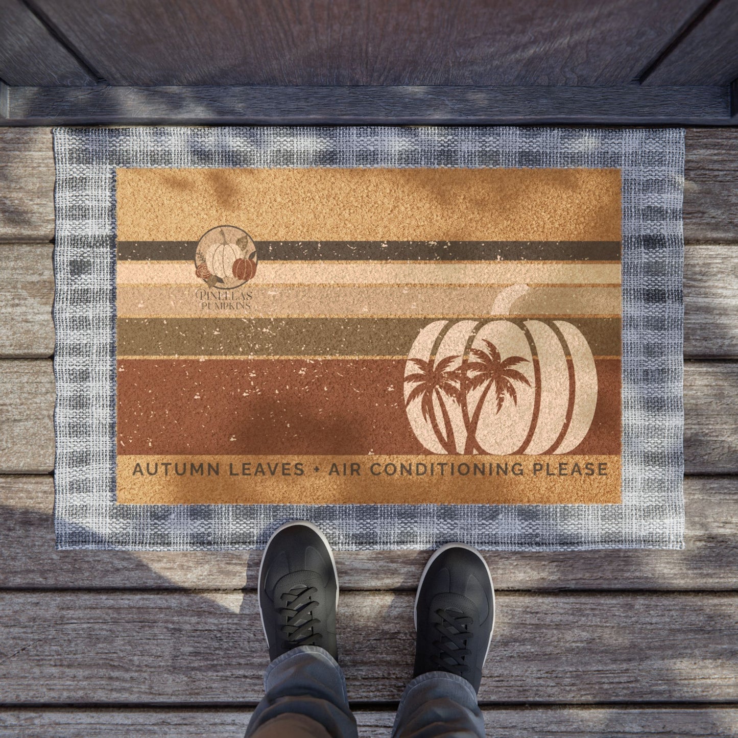 “Autumn Leaves + Air Conditioning Please” Outdoor Doormat