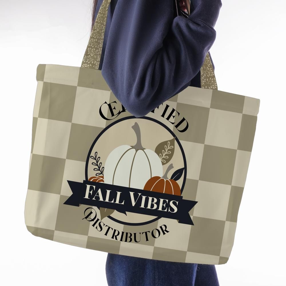Certified Fall Vibes Distributor Large Tote Bag